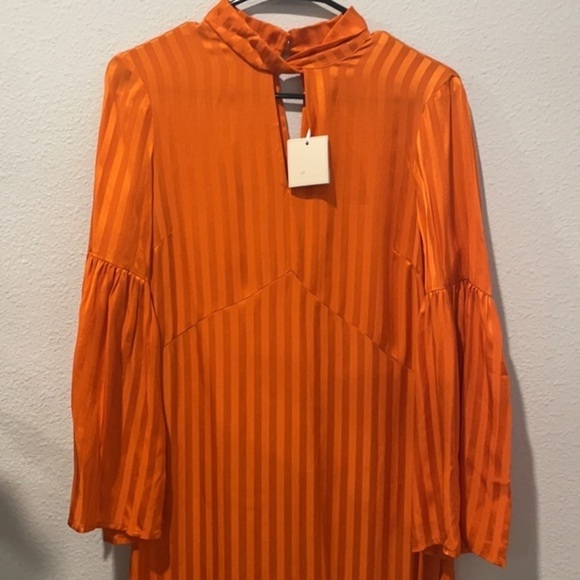 NWT Heartmade by Julie Fagerholt Silk Hylin Dress Orange - Picture 8 of 16